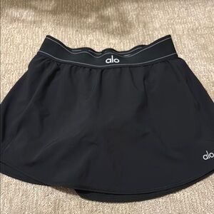 Alo Black Athletic Skirt with Logo Waistband